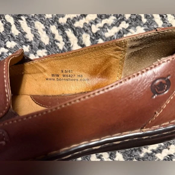BORN Leather Slip On Loafer in Chestnut Brown Size 9.5 - Picture 3 of 8